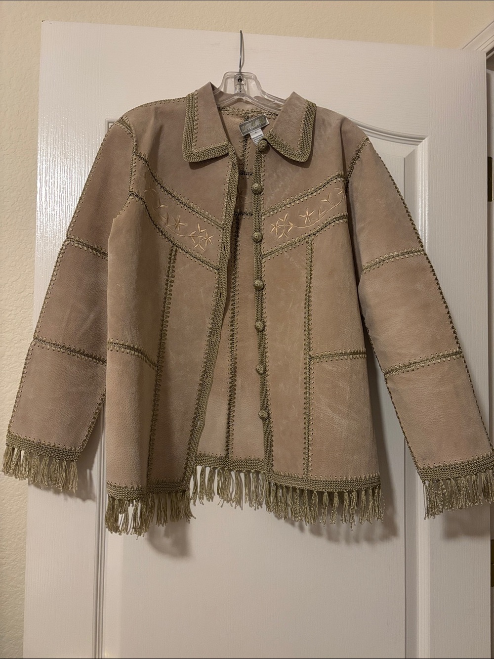 Vintage Genuine leather fringe jacket SMH boutique size small